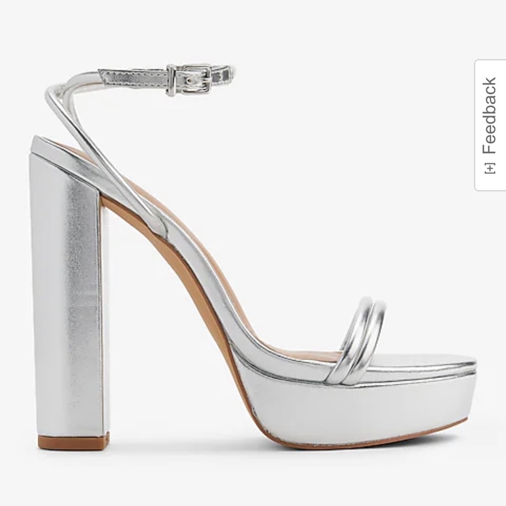 Express Metallic Silver Platform Heel
